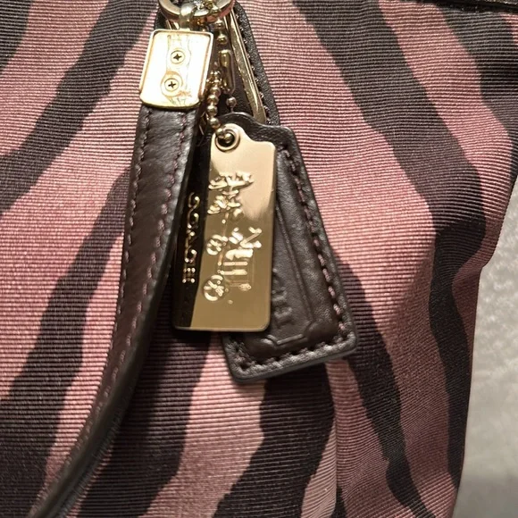 Coach Black and Brown Tote Bag with Zebra Print - Picture 3 of 15